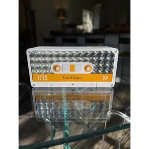 VEUVE CLICQUOT Cassette Tape Limited Edition Silver Metal Champagne Retro Tin